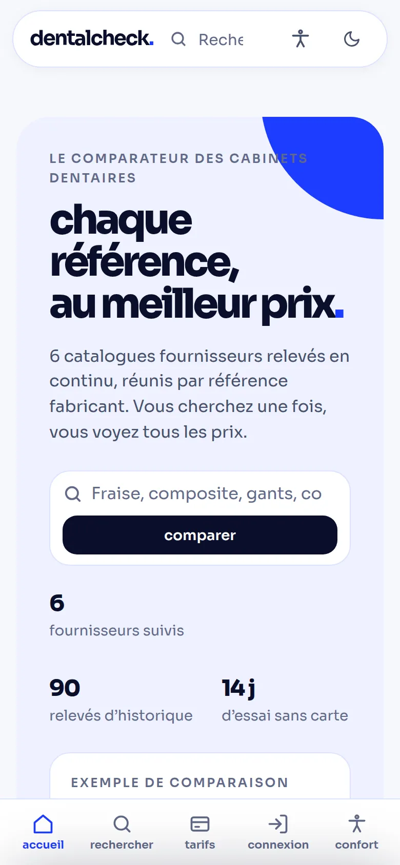 DentalCheck sur mobile
