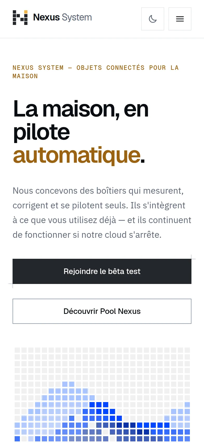 Le site Nexus System sur mobile
